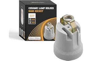 LEDSone Ceramic Porcelain ES27 E27 Edison Screw Heat Vintage Lamp Light Bulb Holder with Mounting Bracket (1 Pc, Shape 5)