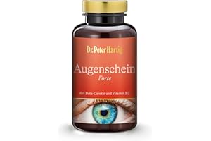 Dr. Peter Hartig Augenschein Forte, Augenvitamine A B2 C, Lutein, Zeaxanthin, Beta-Carotin, Vitamine, 180 Kapseln 6-Monats-Vorrat, Lactose- Gluten- Hefefrei