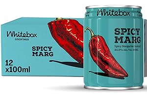 WHITEBOX COCKTAILS Single Serve Classic Spicy Margarita — Case Of 12 Cocktail Can | Classic Full Strength Margarita | Pre-mixed Cocktails Ready To Drink 12x100ml