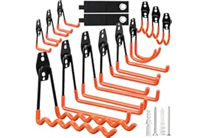 ZLPBAO Haki garażowe, wytrzymaÅ‚e, wieszaki narzÄ™dziowe do Å›ciany garażu, 12 szt., uchwyt Å›cienny na deskorolkÄ™
