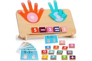 BOOAEE Montessori Giocattolo Matematico in Legno, per Bambini 3-5 Anni, Giocattolo Educativo e Numerico per Imparare a Contare
