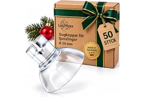 LouMaxx Sugkoppar för Ljusslingor med Kabelspår 50 St - Ø 20mm