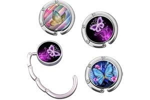 Mainiusi Taschenhalter für Tisch 3 Stück, Handtaschenhalter für Tisch, Faltbare Antirutsch Taschenhaken Schmetterling Handtaschen Halterung Tisch, Tisch Haken für Tasche, Taschenhaken für Tisch