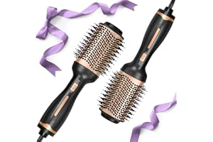 Brosse Soufflante 1000W, BelonLink Brosse Chauffante Professionnel, Salon One-Step Sèche-Cheveux Volumisant, pour Dry, Volumiser, Straighten and Style, 4-en-1, Protège les cheveux, 2 Température (Or)