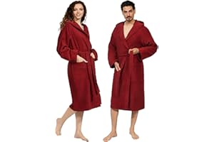 nice homeit Peignoir unisexe pour femme/homme avec capuche - en éponge de coton 100% OEKO-TEX - doux, absorbant, Design italien