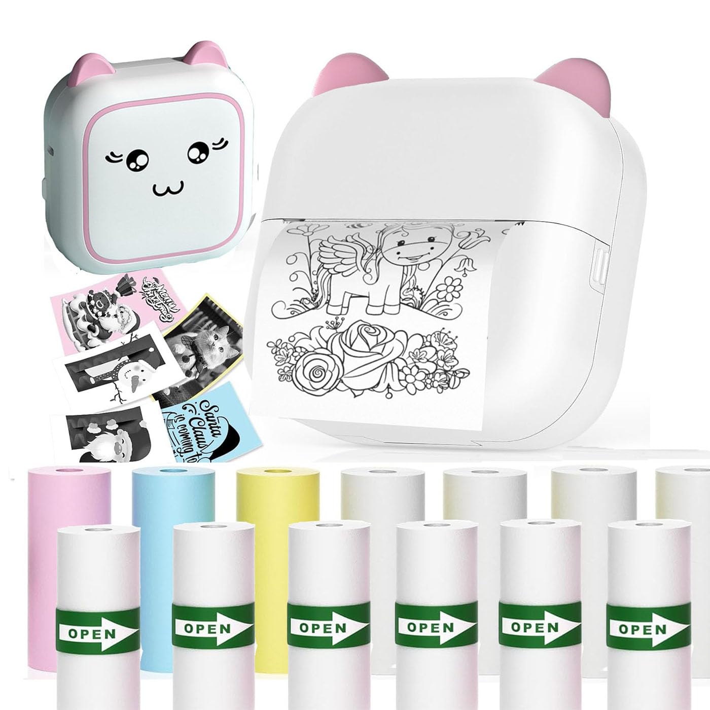 ZEITEL® Portable Thermal Mini Printer for Students, for Home Use Bluetooth Printer for Mobile Android and iOS, Mini Sticker P