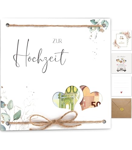 BELLALICHT Hochzeitskarte Für Geldgeschenke – Mit Umschlag & Zubehör, Elegant & Persönlich