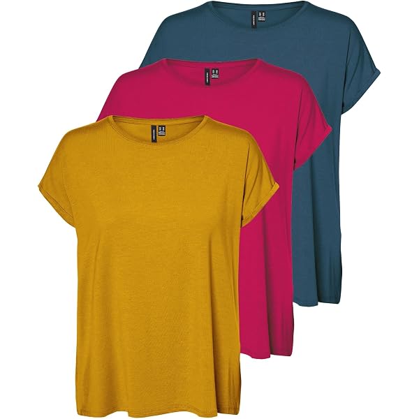 VERO MODA Damen T-Shirt – Vmmarijune Deep V-Neck Top Aus Weichem Material