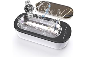 BUBBACARE nettoyeur ultrason avec 4 modes, nettoyeur à ultrasons, 300 ml nettoyeur ultrason bijoux, nettoyeur lunettes ultrason, nettoyeur ultrasons lunettes