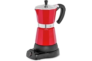 Cilio Classico - Cafetera eléctrica de estilo italiano (6 tazas), color rojo