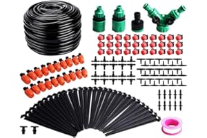 AZHOKTD Garden Irrigation System,100ft /30M Micro Drip Irrigation Kit,DIY Plant Atomizing Nozzles Drippers Watering Drip Kit,Heavy Duty Tube Watering Tubing Hose Kit for Greenhouse,Flower Bed,Patio,Lawn