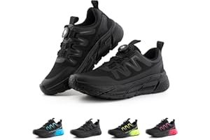 Hitmars Scarpe Running Corsa Donna Scarpe Ginnastica Leggere Antiscivolo Fitness Sneakers Sportivo Traspirante Mesh Pompola Rotante Nero Verde Chiaro-Blu Rosa EU36-EU42