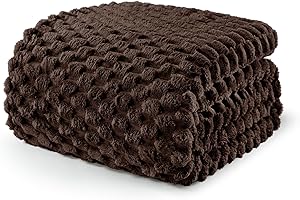 ‎EXCLUSIVO MEZCLA Exclusivo Mezcla Kuscheldecke Fleece Decke, Flauschige Sofadecke 220 x 240 cm, Jacquard-Überwurfdecke Wohndecke Tagesdecke, Warm und Leicht für Ganzjahreszeit, Braun