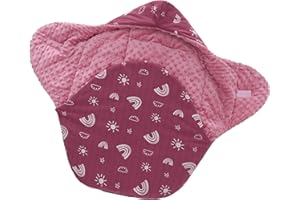 amo nenes Coperta per ovetto invernale per neonati, coperta invernale per neonati, coperta invernale in cotone, sacco universale per passeggino, seggiolino auto, calda coperta fasciatoio (Rosso)