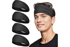 Tumurup sportpannband herr, 4 stycken ventilerande svettband panna halkfritt hårband dam svettabsorption hårband män