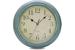 VINILITE Zegar ścienny w stylu vintage, 30 cm, retro, cichy, nietykający, klasyczny zegar, łatwy do odczytania, wysokiej jakości zegar kwarcowy na baterie, dekoracyjna sypialnia, kuchnia, biuro