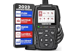 THINKCAR THINKOBD500 OBDII Valise Diagnostic Auto, OBDII Diagnostic Français, Moteur Outils et Dépannage, Outils Diagnostics système Moteur OBD-II Rouge
