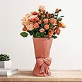 Relexome Pink Ceramic Bow Vase 9.64 in Unique Cute Modern Decorative Bouquet Flower Vases for Home Living Room Table Decor Women Girl Gifts