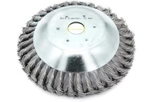 Buwico Wildkraut Fugenbürste Unkrautbürste, 6/8 Zoll Rotary Weed Brush, Stahldraht Unkrautscherkopf, Joint Twist Disc Stahldraht Zopf-Kegelbürste, Durchmesser 150mm/200mm, Innenloch 25.4mm (8 Zoll)