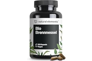 ‎NATURAL ELEMENTS natural elements Bio Brennnessel – 180 Kapseln – 10:1 Brennnesselblattextrakt – vegan, hochdosiert, ohne unnötige Zusätze – in Deutschland produziert & laborgeprüft