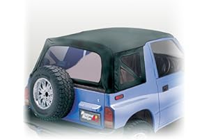 Rugged Ridge 53702.15 Soft Top, Black Denim, Clear Windows; 88-94 Suzuki Sidekicks