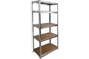 DIVCHI Garage Shelving Unit 5-Tier Storage Shelves Free Standing Boltless Rack For Home | Office | Warehouse | Kitchen | Dining Room | Hallway | Balcony | Bedroom | Living Room (Silver)