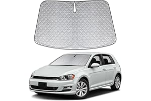 XCBYT Parasol Coche Delantero para VW Golf 7 2015-2021, Engrosada Parasol Parabrisas, Plegable Protector Solar Coche, Mantén tu Coche Fresco, Anti UV Rayos y el Calor