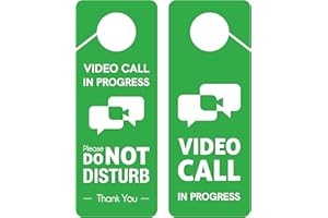 CLEVER SIGNS Business Design, Video Call in Progress Do Not Disturb Door Hanger Sign, 2 Pack, Double Sided, Ideal for Online Sessions and Meetings, Online Classes, Home Offices