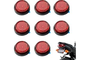 BANSUSU 8 Pcs Small Round Red Reflectors for Gate Posts 20mm Self Adhesive Trailer Reflectors Red Light Warning Reflector Motorcycle Accessories Used for Motorcycle Electric Vehicle Bicycle Fenders