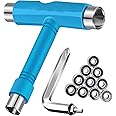FYANER Skate Tool Kit All-in-One Skate T Tool Kit w/ 10pcs 608RS Bearings for Skateboard/Roller Skate/Quad Skate/Longboards