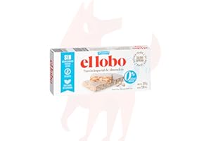 EL LOBO - Galette de Touron Dur, Sans sucres ajoutés, fabriquée avec des amandes et du blanc d'oeuf, Texture croquant, Gourmandise typique de Noël, Qualité Suprême, 0% Sucres, Sans Gluten, 200G