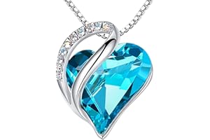 Leafael Birthstone Coeur Collier Ras De Cou Femme | Birthstone Collier Cristal Blanc | Sans allergie Collier Aesthetic Avec Coffret Cadeau Inclus