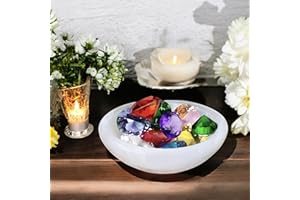Pro Home Selenite Bowl Crystal Charging White Bowl Alter Cleansing Meditation Spiritual Energy Healing Round Dish Crystal Holder Tray for Gift (6cm)
