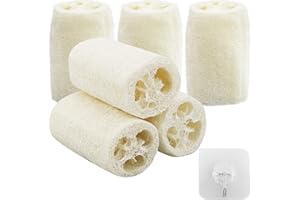 GUDQVOZIHG Lot de 7 éponges luffa naturelles de 10 cm pour enlever la peau morte de la peau morte pour le soin du corps, la salle de bain et la douche, la cuisine, éponge naturelle (compressée
