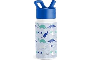 Simple Modern Botella Agua Niños con Pajita | Botella Térmica Acero Inoxidable Aislado Reutilizable para Niños y Niñas | Summit | 415ml | Dinosaur Roar