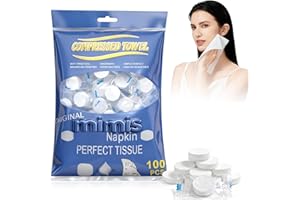 100PCS Toallitas Comprimidas ChaneeHann – Toallitas Comprimidas en Pastillas de Algodón, Suaves y Resistentes, Portátiles para Limpieza Facial y Cuidado Personal