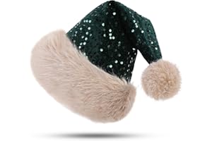 CITÉTOILE Sombrero de Navidad, Gorros de Papá Noel para Adultos, Decoración Festiva de Sombreros Navideños Peludos, Gorro de Navidad para Hombres y Mujeres par Año Nuevo