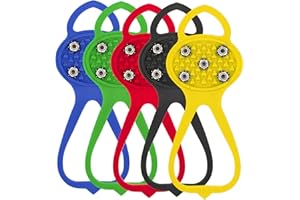 COTTNY Anti Slip Shoe Grips For Ice and Snow, 5 Anti-Slip Studs Snow Grips For Shoes and Boots, Kids Ice Cleats Traction Snow Grips, Durable Ice Snow Spikes Grips for Hiking Walking Winter Activity