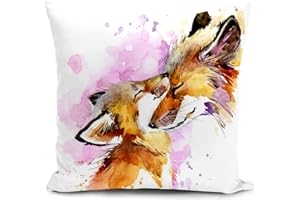 HUASHUZI kissenbezug 40 x 40 cm fuchs kissen deko geschenke für frauen mütter muttertagsgeschenk geburtstagsgeschenk für mama mutter sofakissen kissenbezüge couchkissen sofa schlafzimmer wohnzimmer zierkissen