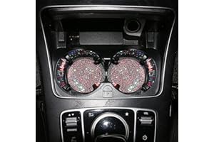 PTNKUIIY 2 Stücke Bling Kristall Auto Untersetzer,Universal Glitzer Strass Auto Getränkehalter Auto Innere Zubehör Silikon Anti-Rutsch Untersetzer Bling Kristall Auto Zubehor Innenraum,Bunt