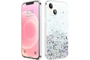Monsully Glitter iPhone 14 Case Sparkle, Sparkle Bling Bling Protective Case Clear TPU Bumper Silicone Case Shockproof Colourful Case Cover for iPhone 14 (Silver)