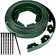Home Beauty 10M. Garden Edging System Border Roll (Plastic Landscape Edging) for Landscape Designing e.g. Lawn & Garden Edging, Flower Beds Border and Walkway Fences (Green)