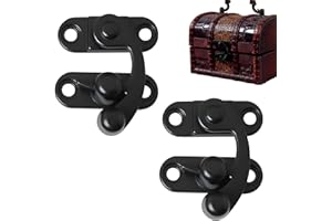 BANJIABB 2 Stück Antiker Vintage Schnell Verschluss,Verriegelungshaken,Rasthaken Klein,33mm x 28mm Rechte Riegelhaken Haspe Riegel,Verriegelungshaspe für kleine Holzkiste, Schmuckschatulle, Weinkiste