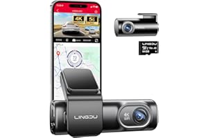 LINGDU LD01 4K Dash Cam with 5G WiFi Free 64GB TF Card, Dash Cam Front and Rear 170° Wide Angle GPS Voice Control WDR Night Vision G-Sensor Parking Monitor
