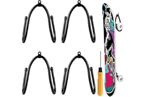 AICHARYNIC 4 soportes para monopatín, soporte de pared para monopatín, soporte de pared para longboard, soporte de pared con tornillos para colgar para monopatín, longboard, Pennyboard