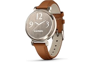 Garmin Lily 2 Montre intelligente petite et élégante, écran caché, lentille à motifs, jusqu'à 5 jours d'autonomie, brun clair