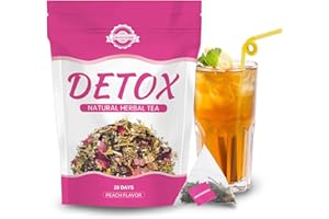ZAVONIRAE Detox Tea - 28 Days Herbal Tea | Natural Wellness Tea with Green Tea & Dandelion | Gentle Cleanse & Metabolism&Healthy Weight Support | Vegan, Caffeine-Free, Peach Flavour