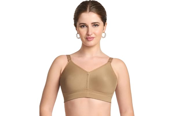 TRYLO Riza T-FIT Women's Non-Padded,Non-Wired,Full Coverage,Seamless 100% Cotton Feel Fabric Bra Available in Multicolor