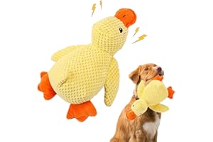 HSYWSH Pato Amarillo Juguetes antiestrés para Perros HSYWASH-Pato Amarill Juguetes para Perros Juguete de Peluche para Perro con Sonido Squeak Interactivo Juguete para Juego y Entretenimiento (Amarillo)