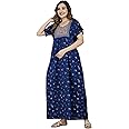 Women's Pure Cotton Regular Rajasthani Nighty Jaipuri Gown Maxi